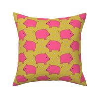 Piggy Bank - Bright Pink/Mustard by Andrea Lauren