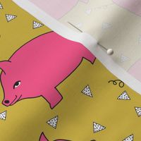 Piggy Bank - Bright Pink/Mustard by Andrea Lauren