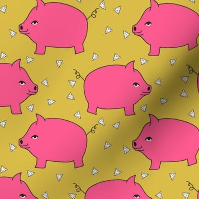 Piggy Bank - Bright Pink/Mustard by Andrea Lauren