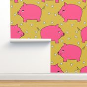 Piggy Bank - Bright Pink/Mustard by Andrea Lauren