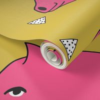 Piggy Bank - Bright Pink/Mustard by Andrea Lauren