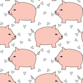 Piggy Bank - Pale Pink/White by Andrea Lauren