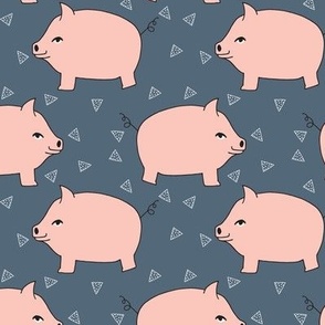 Piggy Bank - Pale Pink/Payne's Gray by Andrea Lauren