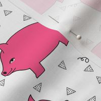 Piggy Bank - Bright Pink/White by Andrea Lauren