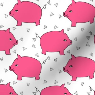 Piggy Bank - Bright Pink/White by Andrea Lauren