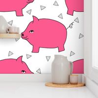 Piggy Bank - Bright Pink/White by Andrea Lauren