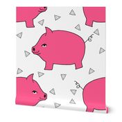 Piggy Bank - Bright Pink/White by Andrea Lauren