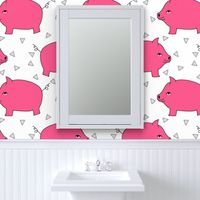 Piggy Bank - Bright Pink/White by Andrea Lauren
