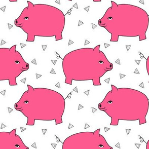 Piggy Bank - Bright Pink/White by Andrea Lauren