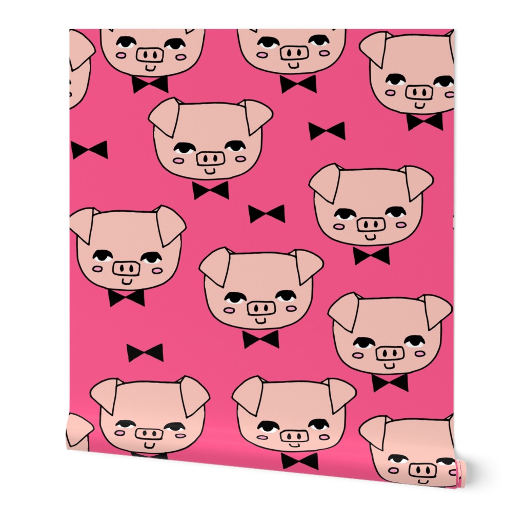 Mr. Pig - Bright Pink/Pale Pink by Andrea Lauren