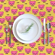 Mr. Pig - Bright pink/Mustard by Andrea Lauren