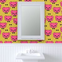 Mr. Pig - Bright pink/Mustard by Andrea Lauren