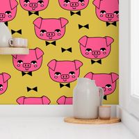 Mr. Pig - Bright pink/Mustard by Andrea Lauren