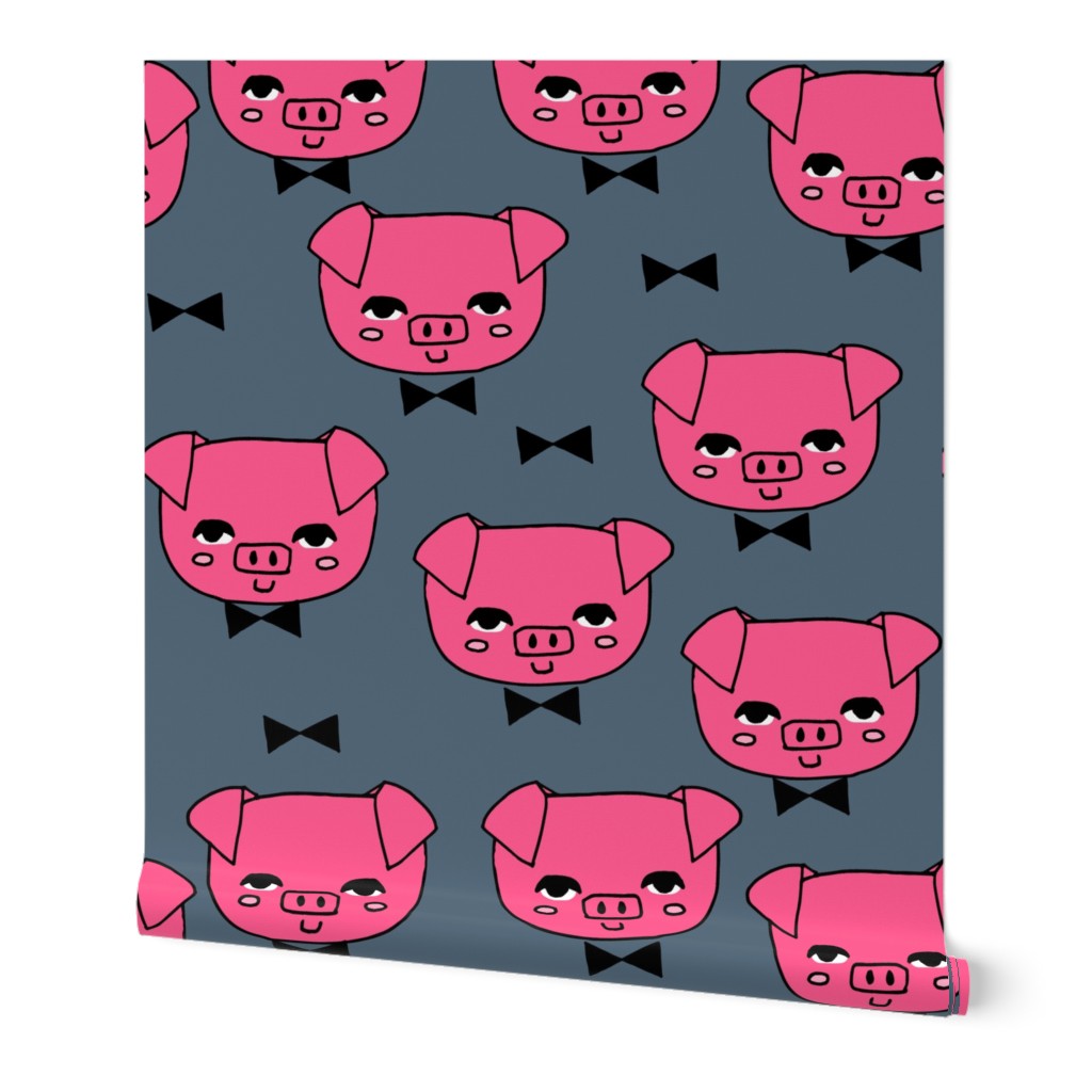 Mr. Pig - Bright Pink/Payne's Gray by Andrea Lauren