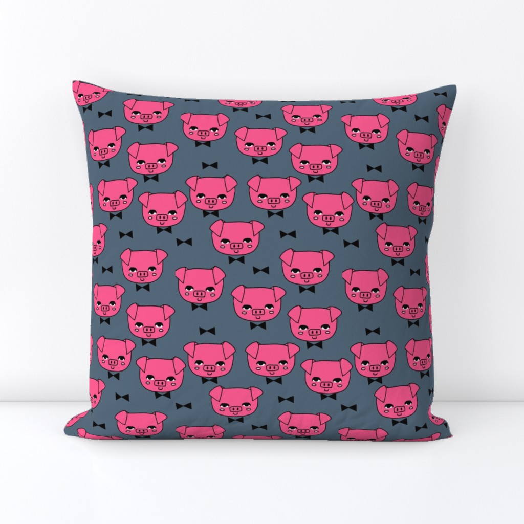 Mr. Pig - Bright Pink/Payne's Gray by Andrea Lauren