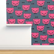 Mr. Pig - Bright Pink/Payne's Gray by Andrea Lauren