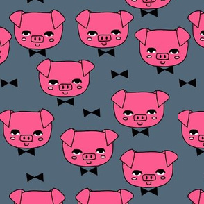 Mr. Pig - Bright Pink/Payne's Gray by Andrea Lauren