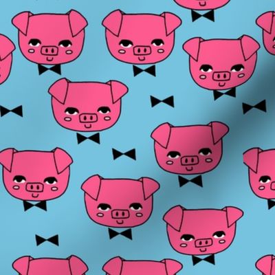 Mr. Pig - Bright Pink/Soft Blue by Andrea Lauren