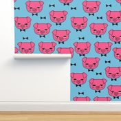 Mr. Pig - Bright Pink/Soft Blue by Andrea Lauren