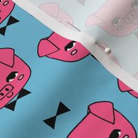 Mr. Pig - Bright Pink/Soft Blue by Andrea Lauren