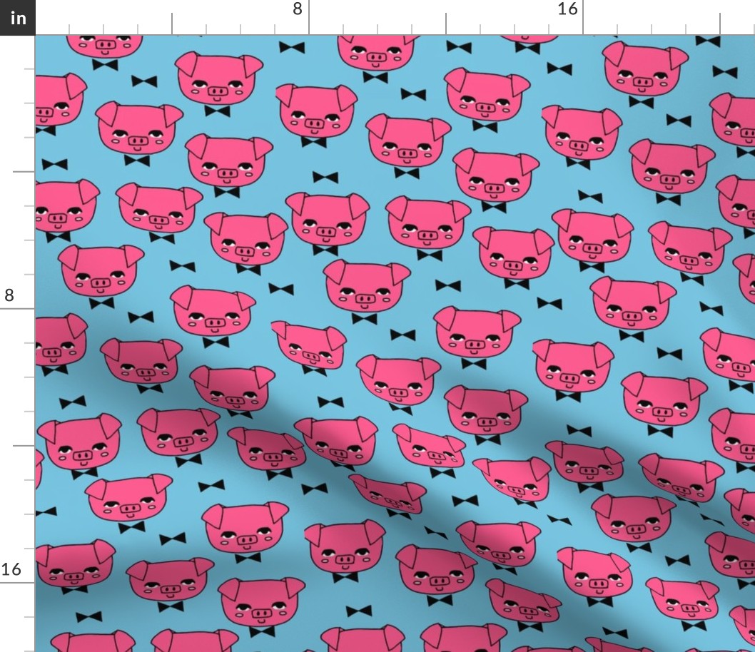 Mr. Pig - Bright Pink/Soft Blue by Andrea Lauren