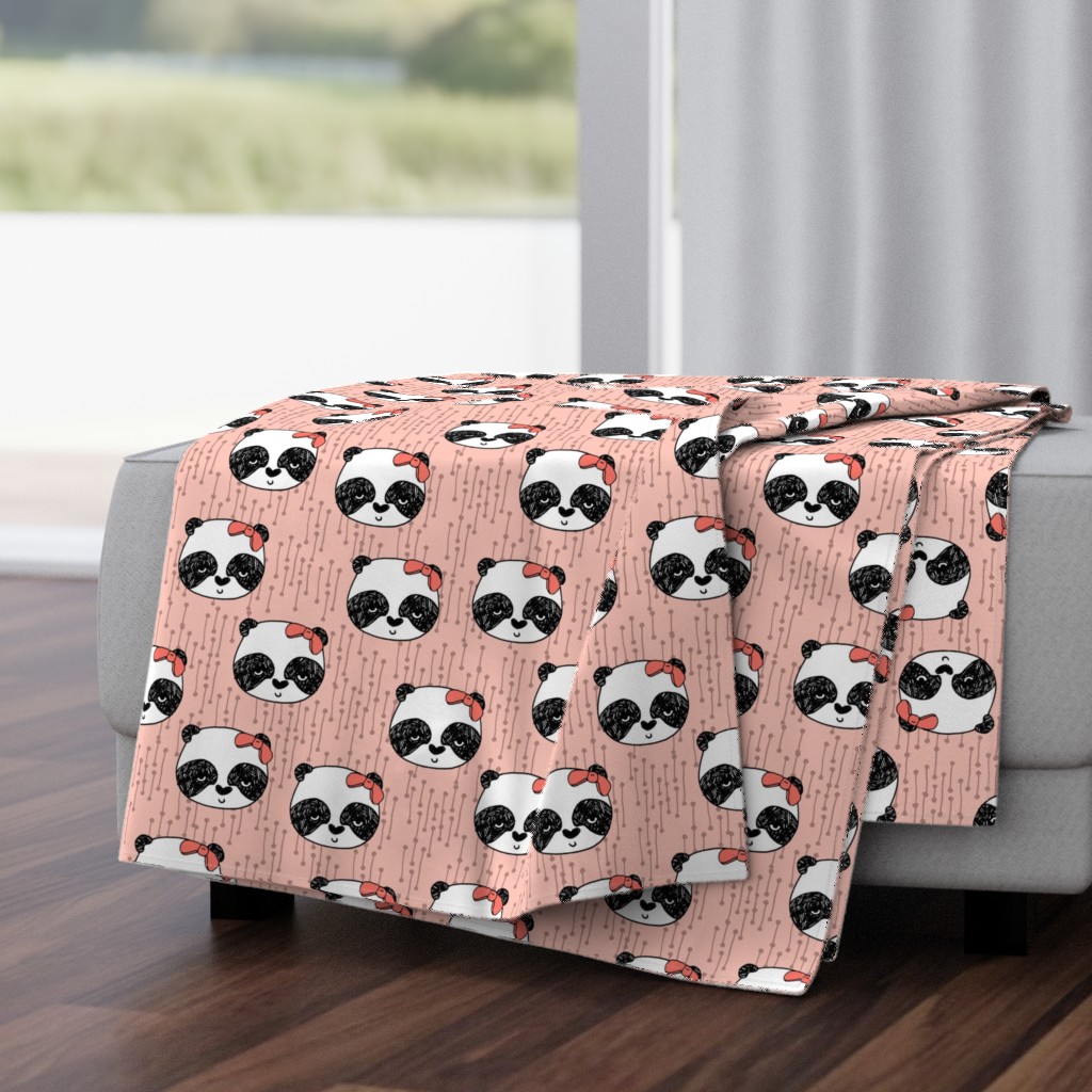 Panda with Bow - Pale Pink by Andrea Lauren