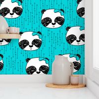 Panda with Bow - Robins Egg Blue by Andrea Lauren