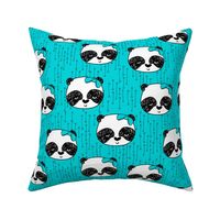 Panda with Bow - Robins Egg Blue by Andrea Lauren