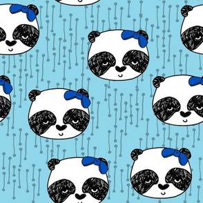 Panda with Bow - Sky Blue by Andrea Lauren