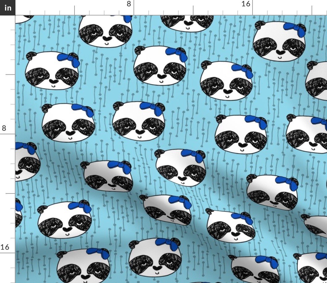 Panda with Bow - Sky Blue by Andrea Lauren