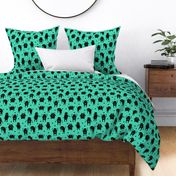 monsters // green black kids funny cute quirky boys room monster fabric