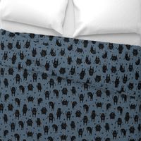 monsters // creepy scary boys room monster fabric blue dark blue boys