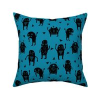 monsters // creepy kids fabric for boys room little kids monster scary quirky cute