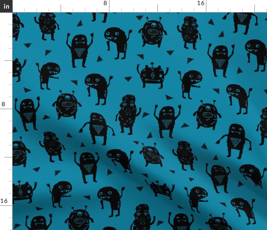 monsters // creepy kids fabric for boys room little kids monster scary quirky cute