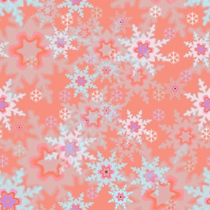 Snowflakes on Rosy Background