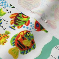 colorful rainbow multi colored fishes underwater hooks 