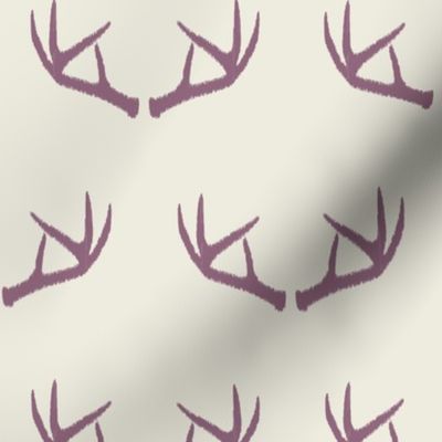 Antlers-Cream & Smokey Plum