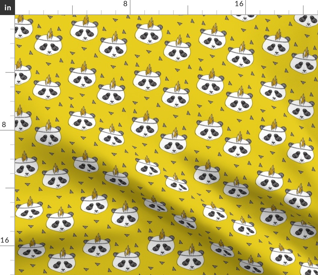 panda mustard SMALL PRINT - elvelyckan