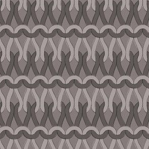 Grey Striped Loose Garter-stitch