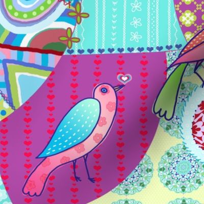 bohemian bird crazy quilt ♥