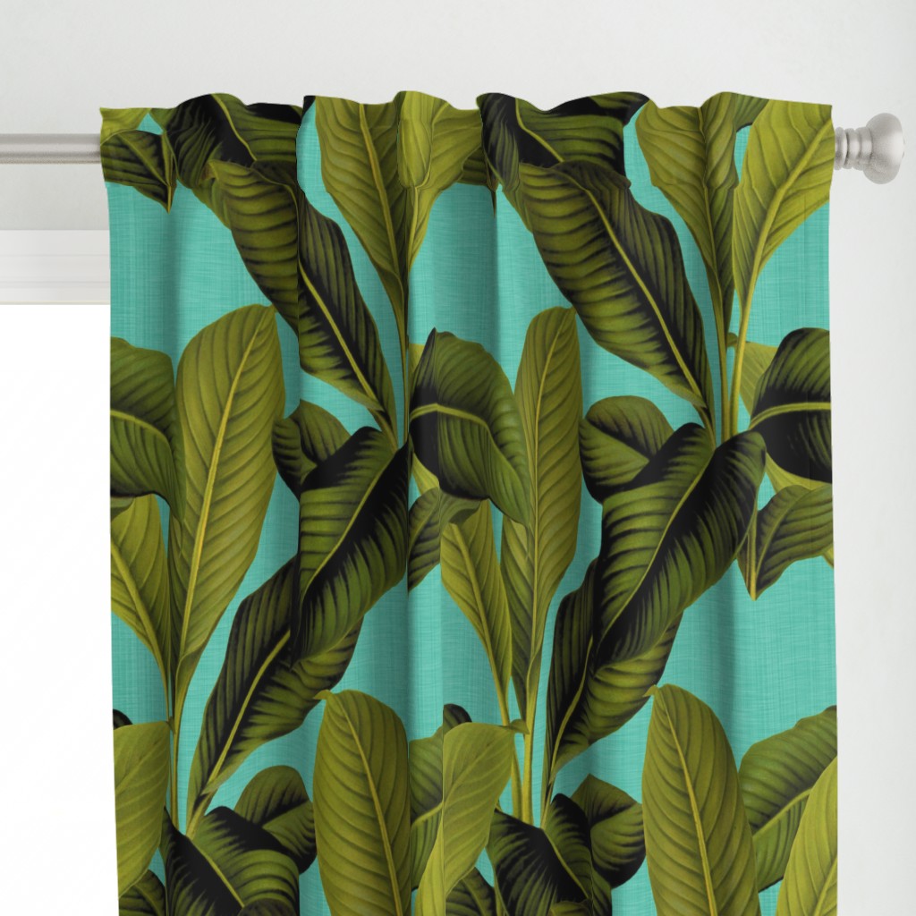 Palm In Palm ~ Tropical Blue Linen