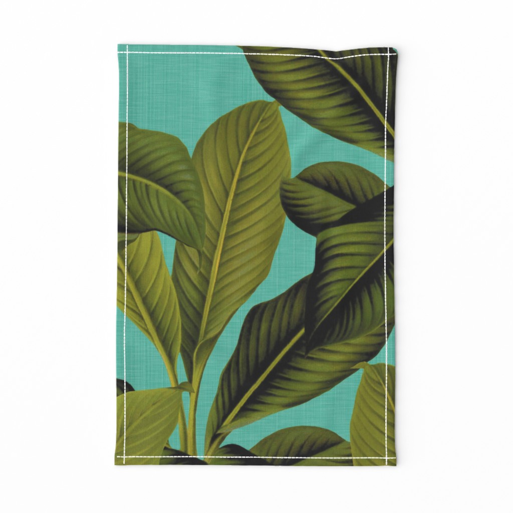 Palm In Palm ~ Tropical Blue Linen