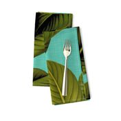 Palm In Palm ~ Tropical Blue Linen