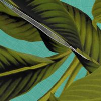 Palm In Palm ~ Tropical Blue Linen