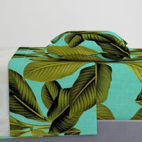 Palm In Palm ~ Tropical Blue Linen