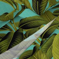 Palm In Palm ~ Tropical Blue Linen