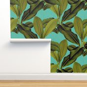 Palm In Palm ~ Tropical Blue Linen