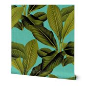 Palm In Palm ~ Tropical Blue Linen