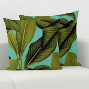 Palm In Palm ~ Tropical Blue Linen