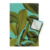 Palm In Palm ~ Tropical Blue Linen